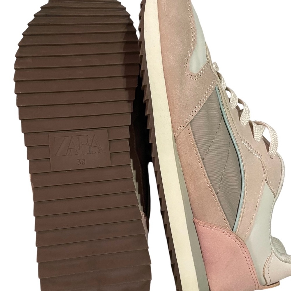 Zara Cream and Tan Women's Sneakers - Picture 5 of 8